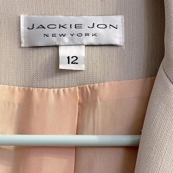 Women’s Jackie Jon New York Cream Colored Polyester Blend Jacket Blazer Size 12 - Picture 5 of 10